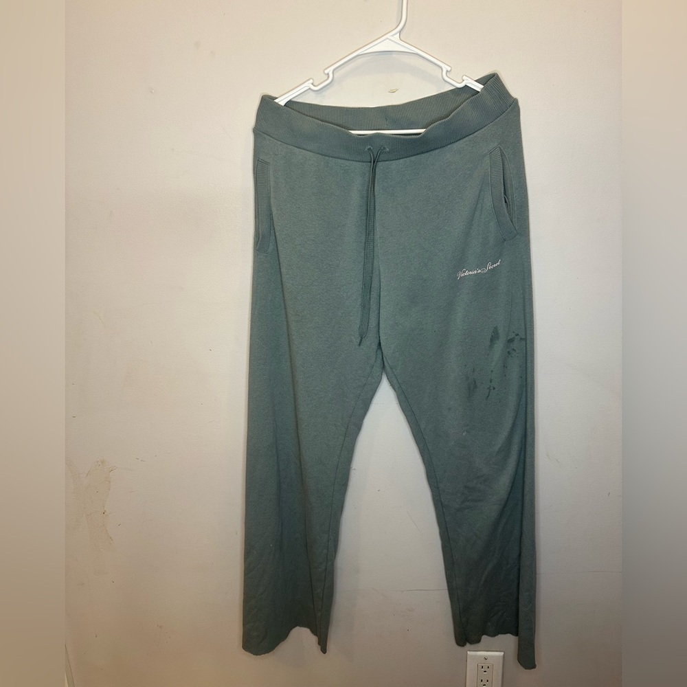 Victoria's Secret Green Track Pants with Elastic Waistband